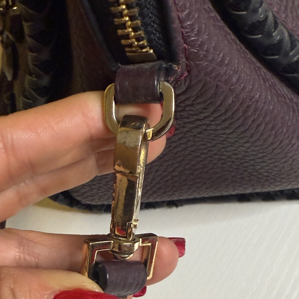 Kate Spade Anderson Way Reiley embellished satchel in deep plum pebbled leather - Picture 8 of 16